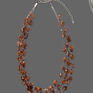 3 Layered Strand copper/brown necklace